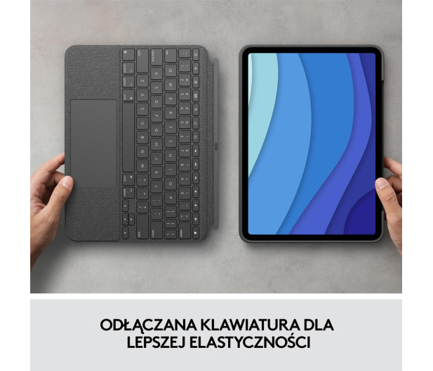 Logitech Combo Touch iPad Pro 11" (1., 2., 3., 4 gen) szary - 1046093 - zdjęcie 13